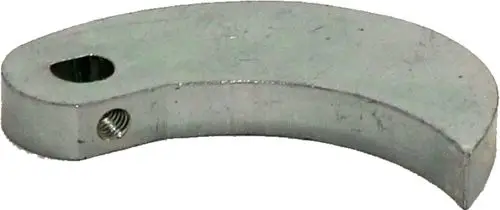 Exzenterscheibe aus Metall mit einer asymmetrischen Form und zwei Ösen. Hersteller Wolf. Ideal für spezifische Anwendungen in der Maschinenbau- und Technikbranche.